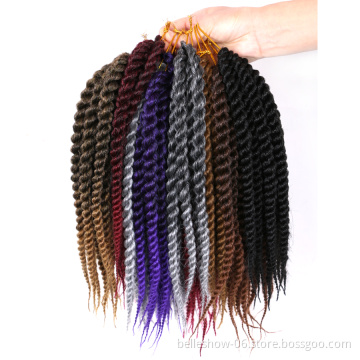 Hot sell 14inch 12stands synthetic braiding hair afro twist braids straight crochet braid hair senegalese hair extension